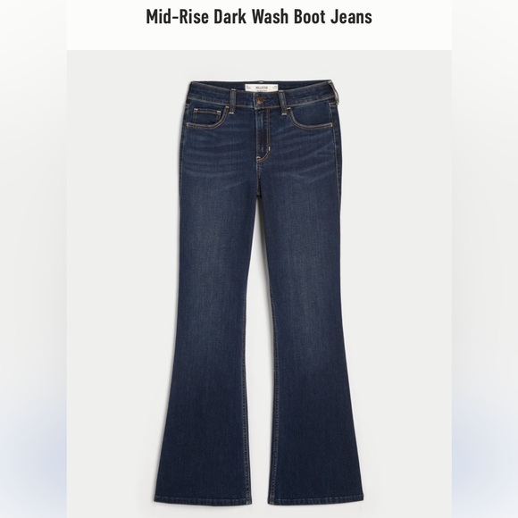 Hollister Mid-Rise Dark Wash Boot Jean size 10 SHORT - Picture 4 of 8